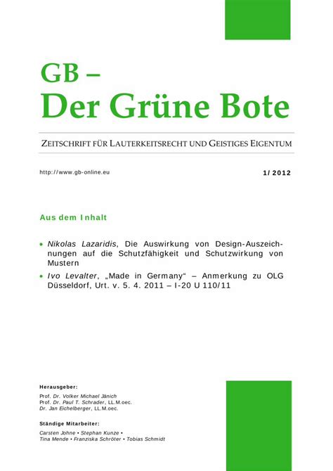 Pdf Gb Der Gr Ne Bote Uni Jena De Aus Dem Inhalt Nikolas