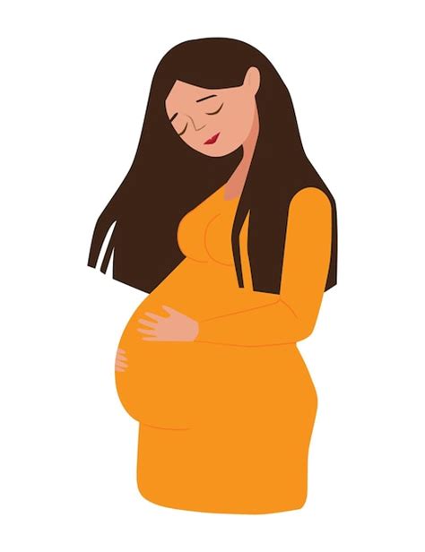 Premium Vector Pregnant Woman Future Mom Standing In Nature And