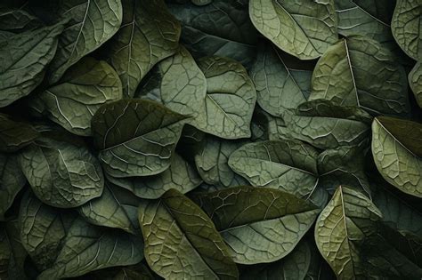 Leaf Texture Background Premium AI Generated Image