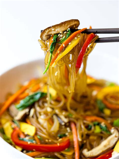 A simple, easy recipe for Japchae, also known as Korean glass noodles ...