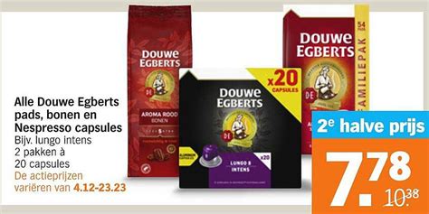 Alle Douwe Egberts Pads Bonen En Nespresso Capsules Aanbieding Bij