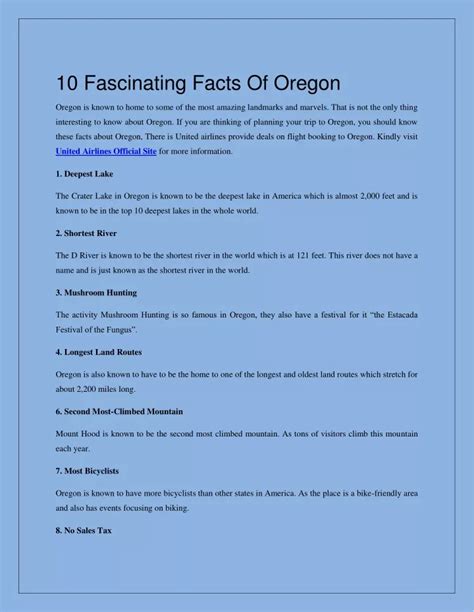 Ppt Fascinating Facts Of Oregon Powerpoint Presentation Free