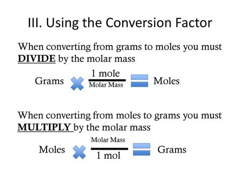 Chemistry Conversion Chart Moles To Grams