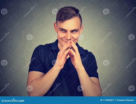 Sneaky Young Man Plotting Something Stock Image Image Of Adult Envy