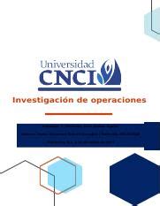 Actividad Investigaci N De Operaciones Docx Investigaci N De