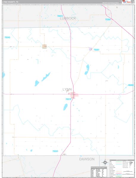 Lynn County, TX Wall Map Premium Style by MarketMAPS - MapSales