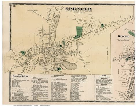 Spencer Village Old Town Map With Homeowner Names Etsy