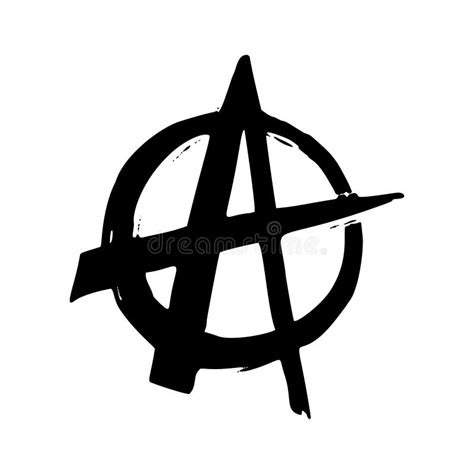 Punk Rock Collection Anarchy Monochrome Symbol In Hand Drawn Style On