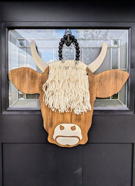 Highland Cow Door Hanger Cow Decor Farm Decor Cow Head Decor Western