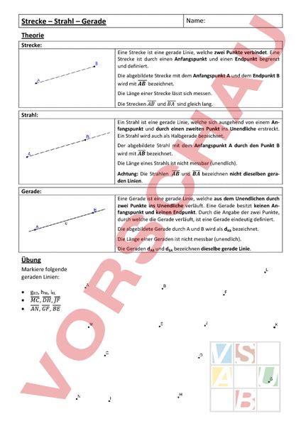 Unterrichtsmaterial Ch Geometrie Geraden Strecke Strahl