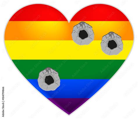 Rainbow flag gay. LGBT flag heart. Rainbow heart Gay pierced by bullets ...