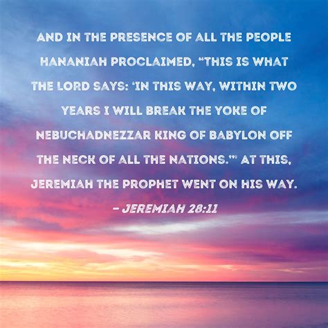 Jeremiah And In The Presence Of All The People Hananiah