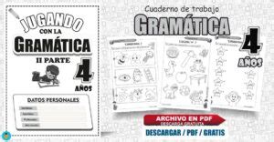 Cuaderno de Gramática para nivel Inicial 4 años Material Imprimible