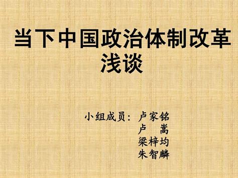 中国政治体制改革浅谈word文档在线阅读与下载无忧文档