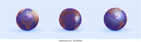 Planet Earth Continents Consisting 3d Elements Stock Illustration ...