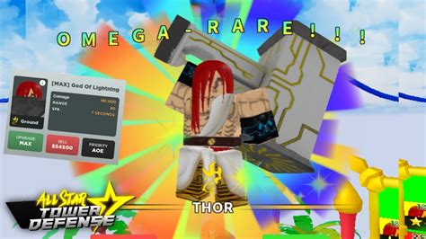 New 6 Star Thor Full Showcase All Star Tower Defense Roblox Youtube