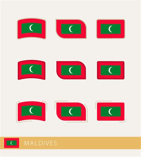 Vector Flags Of Maldives Collection Of Maldives Flags Vector