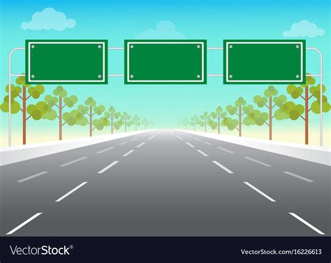 Blank Road Sign On Highway Royalty Free Vector Image