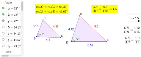 Sas Similarity Theorem Demonstration Geogebra