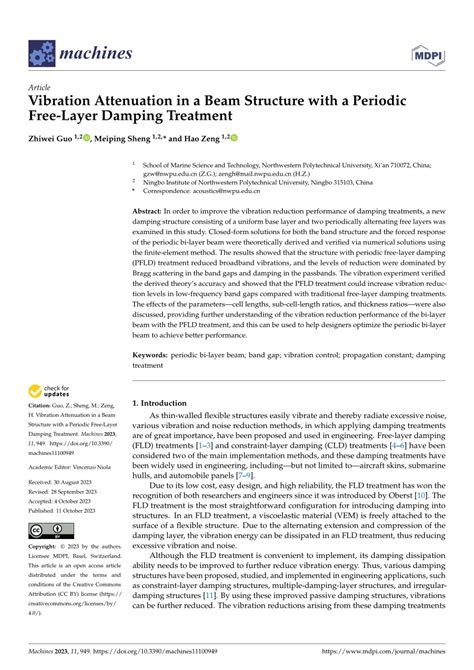 PDF Vibration Attenuation In A Beam Structure With A Periodic Free