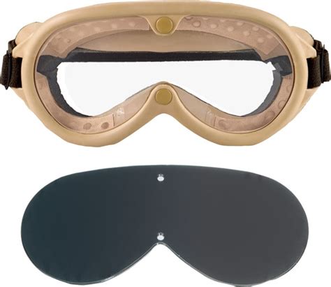 Tan Military Gi Style Sun Wind Dust Goggles