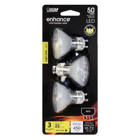 Feit Electric Enhance Mr16 Gu10 Led Bulb Bright White 50 Watt Equivalence 3 Pk Ace Hardware