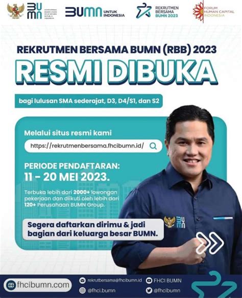 Resmi Dibuka Hari Ini Berikut Jadwal Syarat Dan Link Daftar BUMN 2023