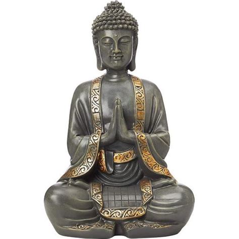 Zen Light Grande Statue Bouddha Méditation Résine Bronze 15 x 24 x