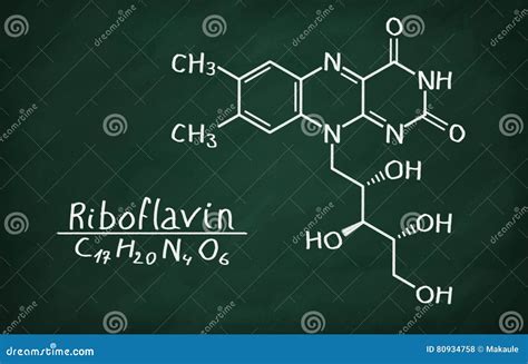 Structural Model Of Vitamin B2 Riboflavin Stock Illustration