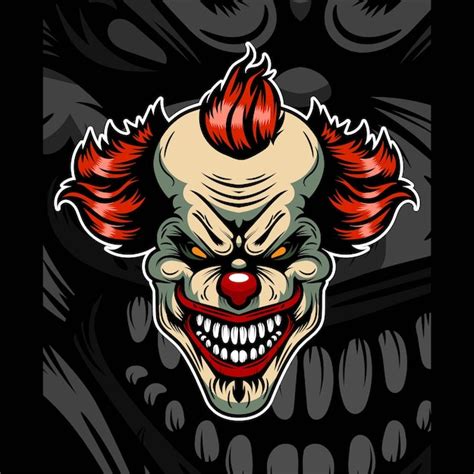 Premium Vector Evil Clown Head Bust Shirt Design