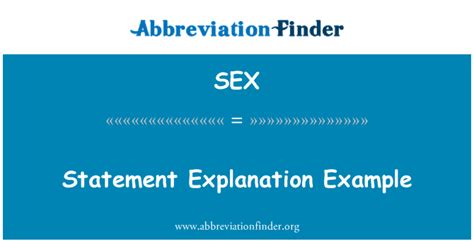 Meaning Of Sex Statement Explanation Example Abbreviation Finder