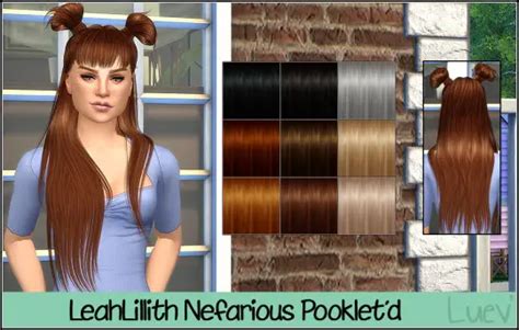 Mertiuza Leahlillith`s Nefarious No Bangs Hair Retextured Sims 4 Hairs