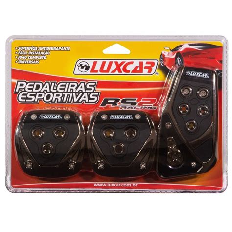 Pedaleira Esportivas Luxcar Rs Racing Cores Preto Preto Preto