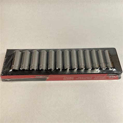 Snap On 13 Pc 1 2 Drive 6 Point Metric Flank Drive Deep Socket Set