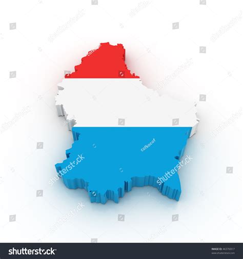 Three Dimensional Map Luxembourg Luxembourg Flag Stock Illustration ...