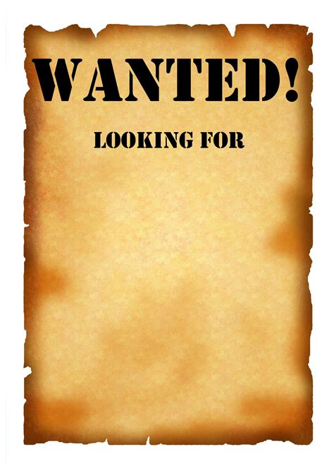 Wanted Poster Printable Template