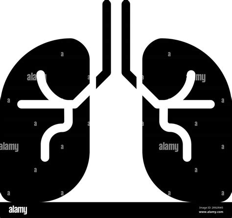 Human Lungs Black Glyph Icon Stock Vector Image Art Alamy