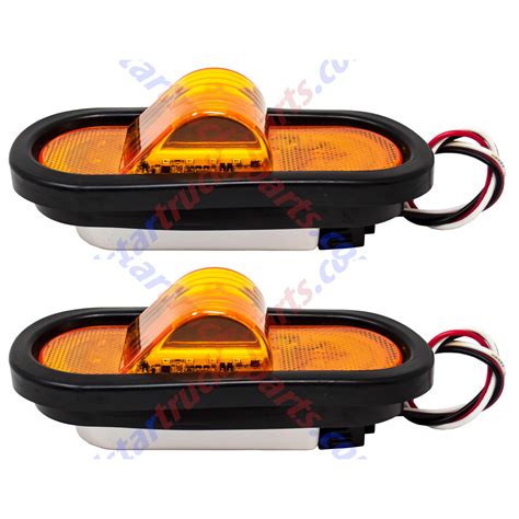 Buy Qty Mid Turn Signal Amber Marker Light Rubber Led W Reflex