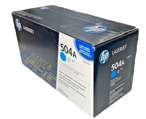 Genuine Oem Hp 504a Cyan Toner Cartridge Ce251a For Laserjet Cp3525