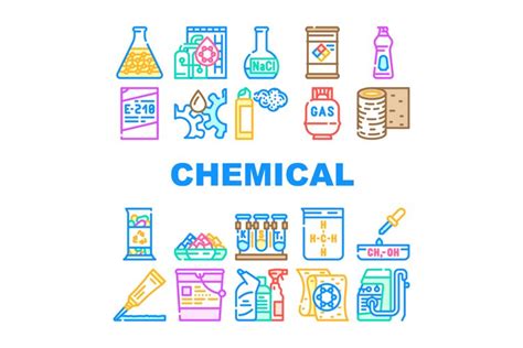 Chemical Industry Production Icons Set Vector 2236397