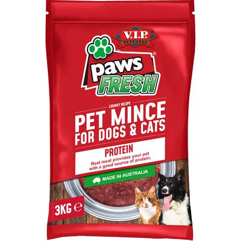 Vip Paws Fresh Adult Chilled Fresh Dog And Cat Food Lean Mince 3kg