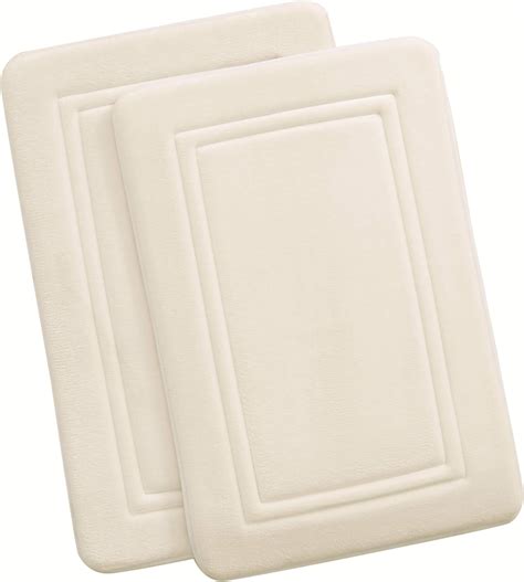 Amazon TRULY CALM HOME FOR HEALTH Khaki Memory Foam Bath Rugs Set