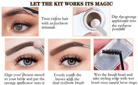 Eyebrow Stamp And Eyebrow Stencil Kit In Waterproof Brow Cream