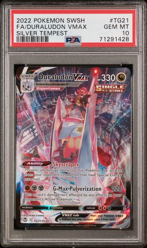 2022 Pokemon Sword Shield Silver Tempest Tg21 Full Art Duraludon Vmax