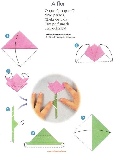 Flor Origami Para A Primavera Dobradura De Flor Projetos Para