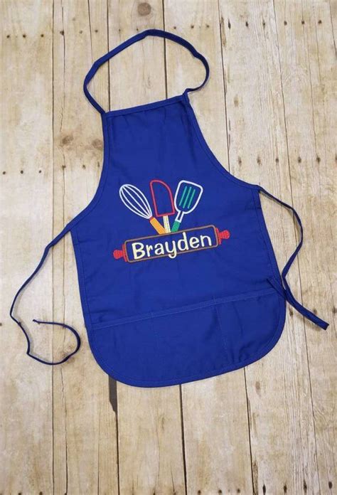 Custom Kids Apron Boy Personalized Apron Kids Baking Apron Etsy