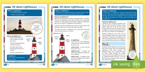 Ks1 All About Lighthouses Differentiated Fact File