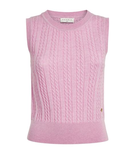 Sandro Pink Wool Cashmere Sweater Vest Harrods Uk