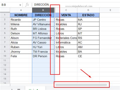 C Mo Fijar Columnas En Google Sheets Ninja Del Excel