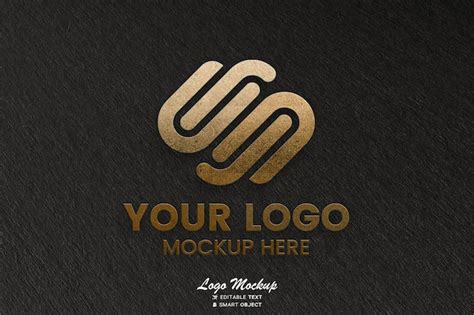 Premium Psd Gold Logo Mockup
